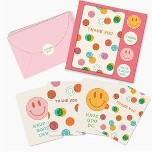 Studio Oh Smiley Thank You Note Card Set with Stickers